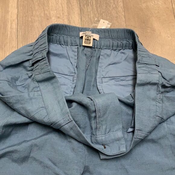 Womens Nwt Madewell Linen Blend Baggy High Rise Cropped Pants - Picture 6 of 8